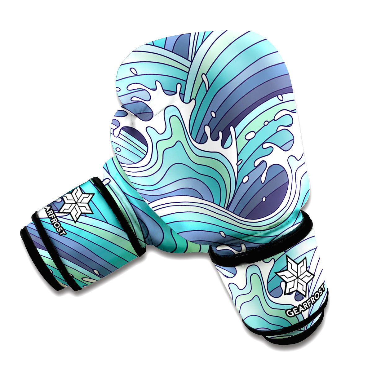 Sea Wave Surfing Pattern Print Boxing Gloves
