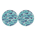 Sea Wave Surfing Pattern Print Car Coasters