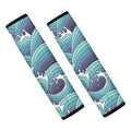 Sea Wave Surfing Pattern Print Car Seat Belt Covers