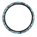 Sea Wave Surfing Pattern Print Car Steering Wheel Cover