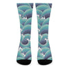 Sea Wave Surfing Pattern Print Crew Socks