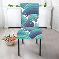 Sea Wave Surfing Pattern Print Dining Chair Slipcover