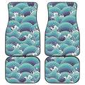Sea Wave Surfing Pattern Print Front and Back Car Floor Mats