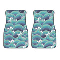 Sea Wave Surfing Pattern Print Front Car Floor Mats