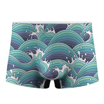 Sea Wave Surfing Pattern Print Men's Boxer Briefs