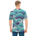 Sea Wave Surfing Pattern Print Men's T-Shirt