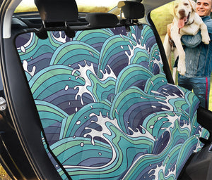 Sea Wave Surfing Pattern Print Pet Car Back Seat Cover