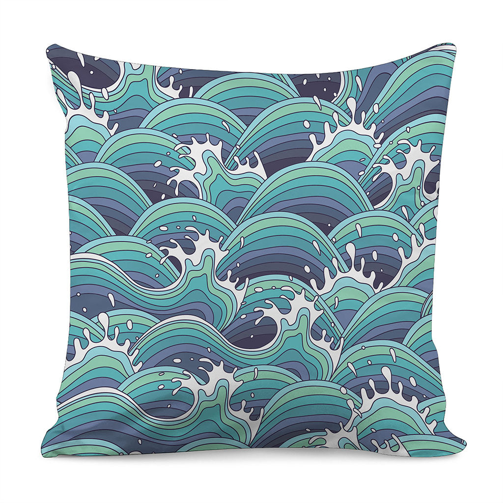 Sea Wave Surfing Pattern Print Pillow Cover