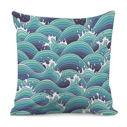 Sea Wave Surfing Pattern Print Pillow Cover