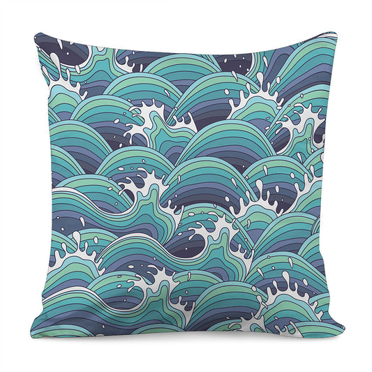 Sea Wave Surfing Pattern Print Pillow Cover