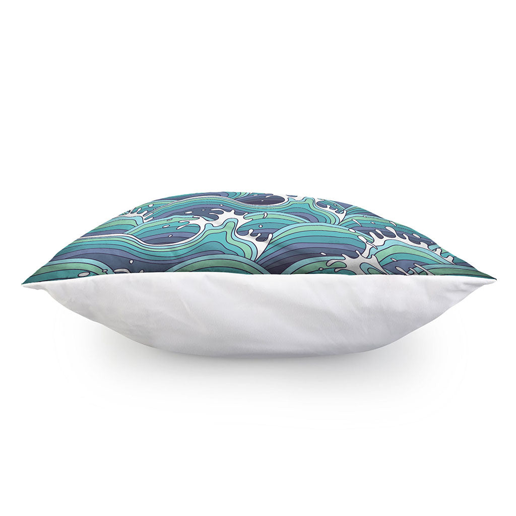 Sea Wave Surfing Pattern Print Pillow Cover