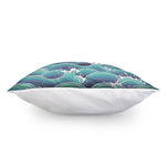 Sea Wave Surfing Pattern Print Pillow Cover
