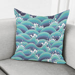 Sea Wave Surfing Pattern Print Pillow Cover