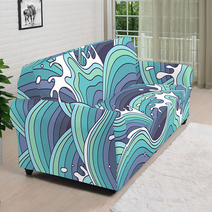 Sea Wave Surfing Pattern Print Sofa Cover