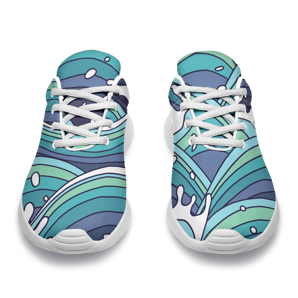 Sea Wave Surfing Pattern Print Sport Shoes GearFrost