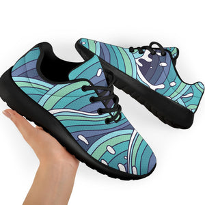 Sea Wave Surfing Pattern Print Sport Shoes GearFrost