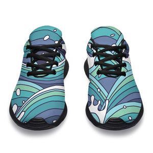 Sea Wave Surfing Pattern Print Sport Shoes GearFrost