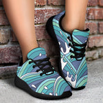 Sea Wave Surfing Pattern Print Sport Shoes GearFrost