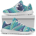 Sea Wave Surfing Pattern Print Sport Shoes GearFrost