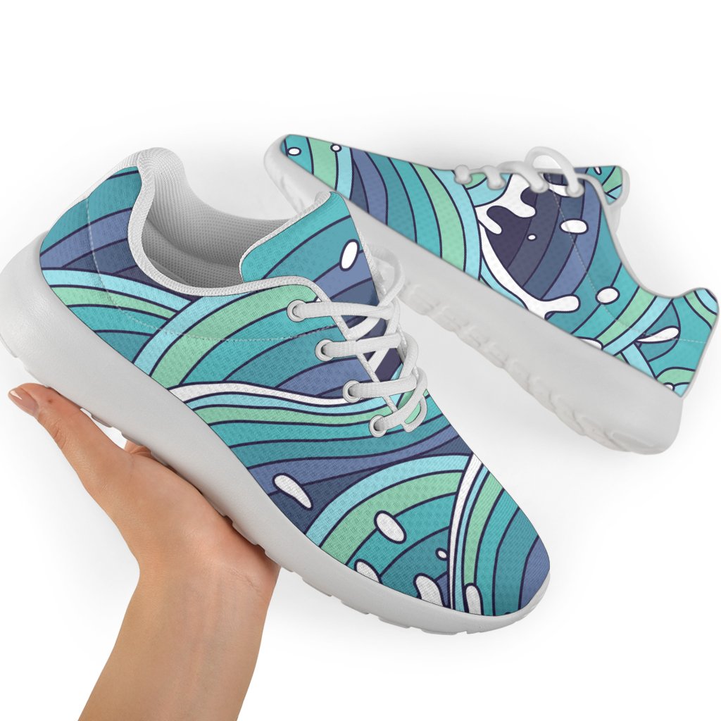 Sea Wave Surfing Pattern Print Sport Shoes GearFrost