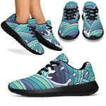 Sea Wave Surfing Pattern Print Sport Shoes GearFrost