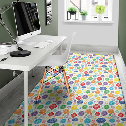 Seven Chakra Symbols Pattern Print Area Rug