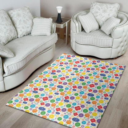 Seven Chakra Symbols Pattern Print Area Rug