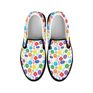 Seven Chakra Symbols Pattern Print Black Slip On Shoes