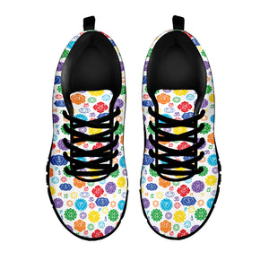 Seven Chakra Symbols Pattern Print Black Sneakers