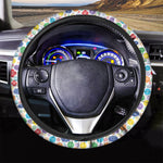 Seven Chakra Symbols Pattern Print Car Steering Wheel Cover