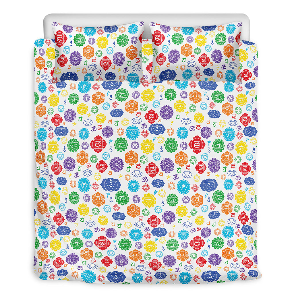 Seven Chakra Symbols Pattern Print Duvet Cover Bedding Set