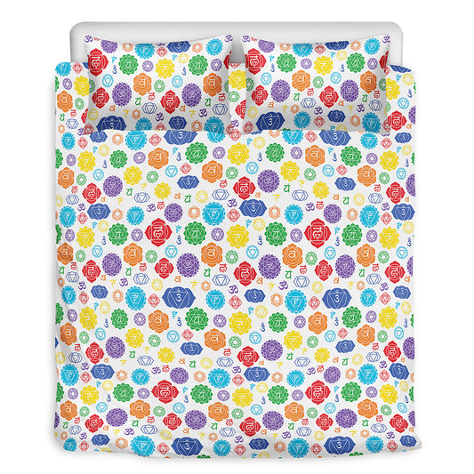 Seven Chakra Symbols Pattern Print Duvet Cover Bedding Set