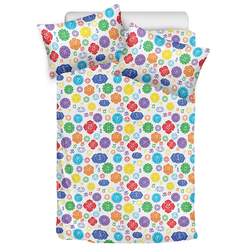 Seven Chakra Symbols Pattern Print Duvet Cover Bedding Set