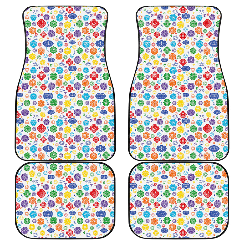 Seven Chakra Symbols Pattern Print Front and Back Car Floor Mats