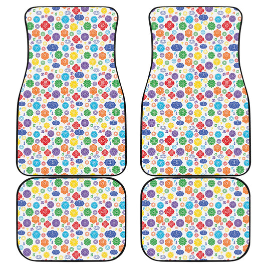 Seven Chakra Symbols Pattern Print Front and Back Car Floor Mats
