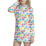 Seven Chakra Symbols Pattern Print Hoodie Dress