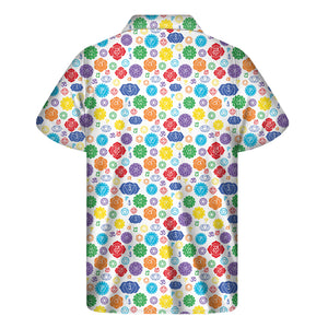 Seven Chakra Symbols Pattern Print Men's Short Sleeve Shirt