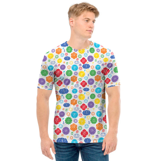 Seven Chakra Symbols Pattern Print Men's T-Shirt