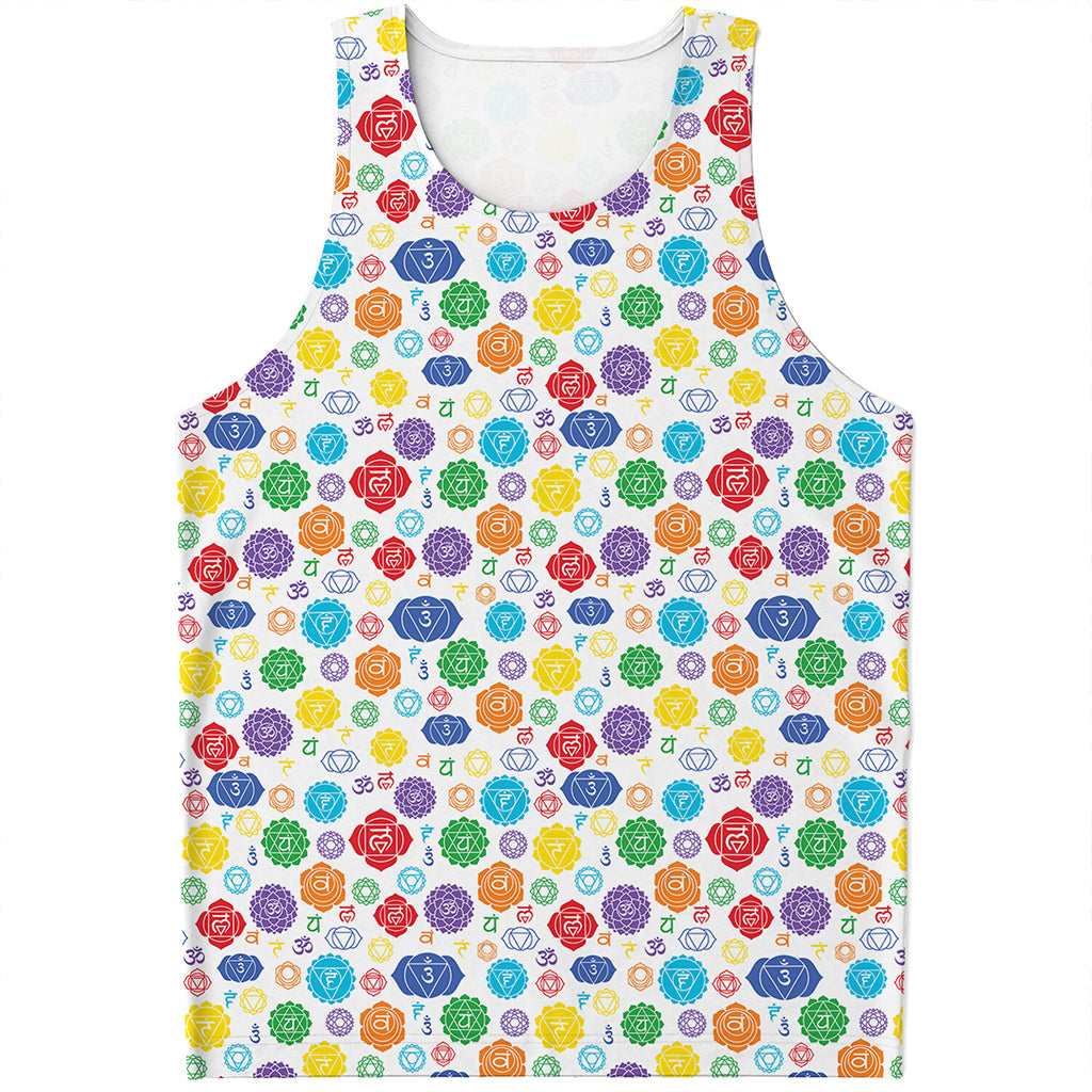 Seven Chakra Symbols Pattern Print Men's Tank Top