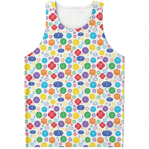 Seven Chakra Symbols Pattern Print Men's Tank Top