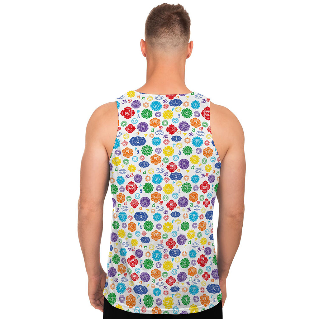 Seven Chakra Symbols Pattern Print Men's Tank Top