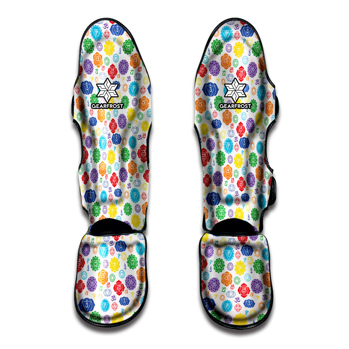 Seven Chakra Symbols Pattern Print Muay Thai Shin Guard