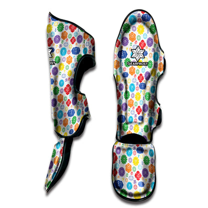Seven Chakra Symbols Pattern Print Muay Thai Shin Guard