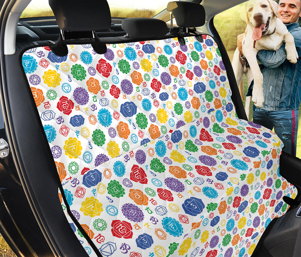 Seven Chakra Symbols Pattern Print Pet Car Back Seat Cover