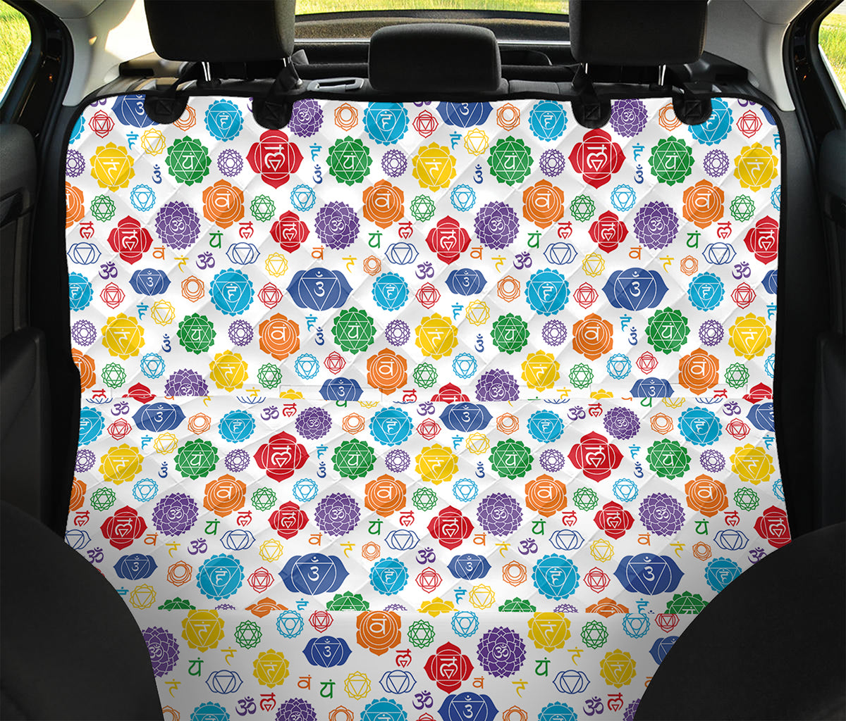 Seven Chakra Symbols Pattern Print Pet Car Back Seat Cover