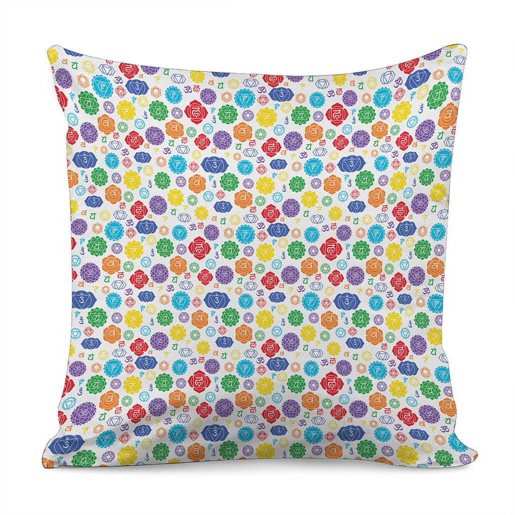 Seven Chakra Symbols Pattern Print Pillow Cover