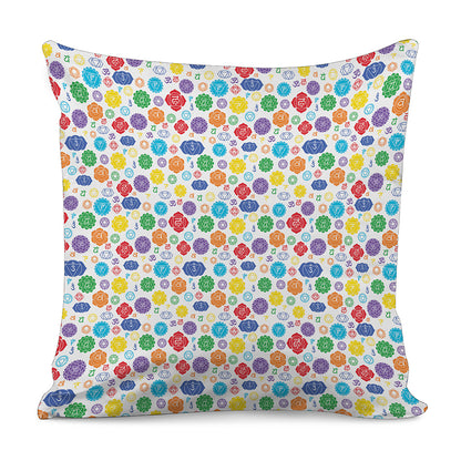 Seven Chakra Symbols Pattern Print Pillow Cover