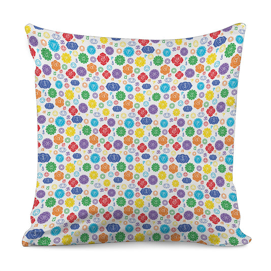 Seven Chakra Symbols Pattern Print Pillow Cover