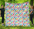Seven Chakra Symbols Pattern Print Quilt