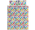 Seven Chakra Symbols Pattern Print Quilt Bed Set
